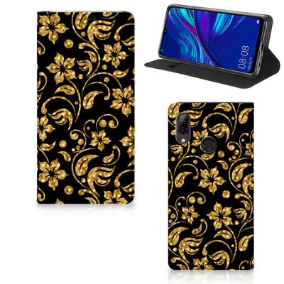 Huawei P Smart (2019) Smart Cover Gouden Bloemen Huawei P Smart (2019) Smart Cover Gouden Bloemen
