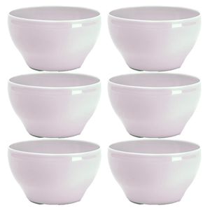 Kommetjes/schaaltjes - 6x - dessert/ontbijt - kunststof - D14 cm - roze