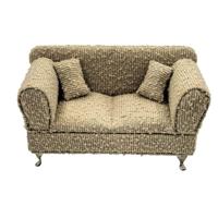 Doos-Juwelenkistje Versa Grijs Polyester Metaal Spiegel Hout MDF 9,5 X 12,5 X 23,5 CM Sofa