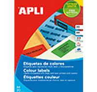 Apli Gekleurde etiketten ft 210 x 297 mm (b x h), rood, 100 stuks, 1 per blad