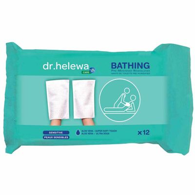 Vochtige ECO washandjes | 12 stuks | Wegwerp | Aloë vera | Groene thee extract | Dr. Helewa | DH4000 | Dr Helewa