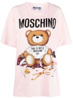 Moschino t-shirt en coton à imprimé ourson - Rose