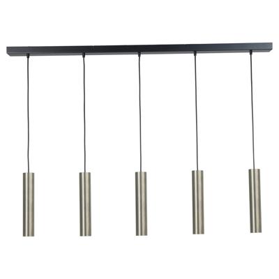 Masterlight Eettafel hanglampRun 5-lichts rvs cilinders - 2381-05-37-130-5