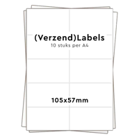 Huismerk 10 stickers per A4 (105x57mm)