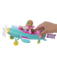 Barbie Chelsea Beroepenpop Speelset met Pop en Vliegtuig - thumbnail