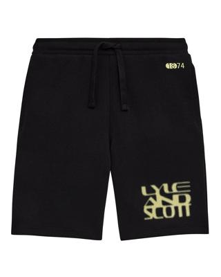 Lyle & Scott zomer sweat short jongens - Jet zwart - Formation Blur Graphic