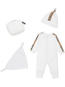 Burberry Kids trousseau de naissance à carreaux - Blanc
