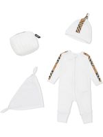 Burberry Kids trousseau de naissance en coton biologique à bord à carreaux - Blanc