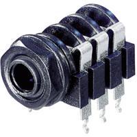 Rean AV NYS 219 Jackplug 6.35 mm Bus, inbouw horizontaal Aantal polen: 3 Stereo Zwart 1 stuk(s) - thumbnail