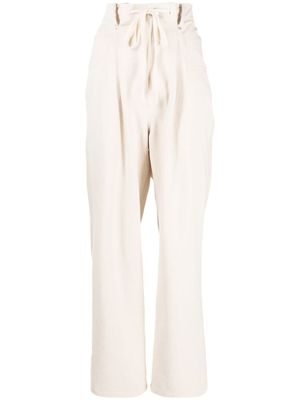 Goen.J pantalon droit à lien de resserrage - Tons neutres