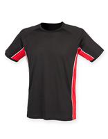 Finden+Hales FH240 Performance Panel T-Shirt - Black/Red/White - XXL