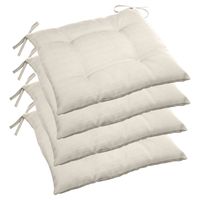 6x Stuks Stoelkussens voor binnen en buiten - beige - 40 x 40 x 4 cm