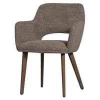 WOOOD Murat Eetkamerstoelen Houten Bruine Poot - Taupe - Set van 2 - thumbnail