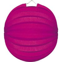 Haza Lampion - fuchsia roze - 22 cm - papier   - - thumbnail