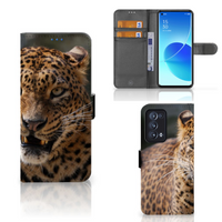 OPPO Reno 6 Pro Plus 5G Telefoonhoesje met Pasjes Luipaard