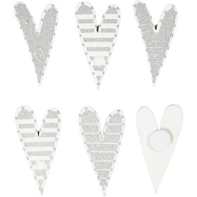 Creativ Company Houten figuren, lange harten, afm 25x45 mm, 8 stuk/ 1 doos
