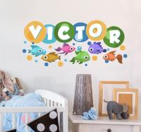 Dieren muursticker zeevissen gepersonaliseerd met naam Dieren muursticker zeevissen gepersonaliseerd met naam