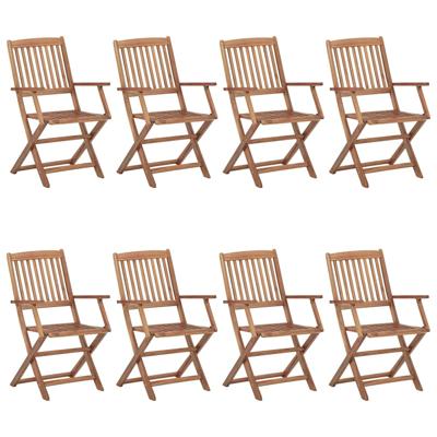 Tuinstoelen 8 st inklapbaar massief acaciahout