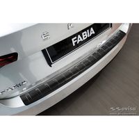 Zwart RVS Bumper beschermer passend voor Skoda Fabia IV Hatchback 2021- 'Ribs' AV245252