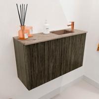 Toiletmeubel Mondiaz Joya Dlux | 70 cm | Meubelkleur Shadow | Faye wastafel Arena Wasbak Rechts | 1 kraangat