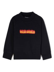 Palm Angels Kids sweat Flames à logo imprimé - Noir