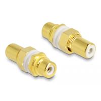 Delock 64141 64141 Cinch Audio Adapter [1x Cinch-koppeling - 1x Cinch-koppeling] Goud, Wit