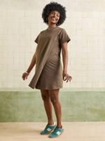 Zwangerschaps- en voedings-T-shirtjurk van biologisch katoen* kaki