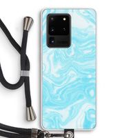 Waterverf blauw: Samsung Galaxy S20 Ultra Transparant Hoesje met koord Waterverf blauw: Samsung Galaxy S20 Ultra Transparant Hoesje met koord