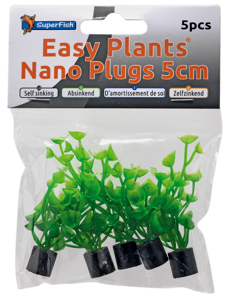 Superfish Nano Plug Mini Kunstplanten 5cm - Set van 5 voor Nano-Aquarium