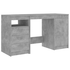 The Living Store Bureau 140x50x76 cm spaanplaat betongrijs - Bureau