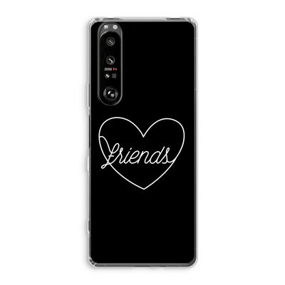 Friends heart black: Sony Xperia 1 III Transparant Hoesje