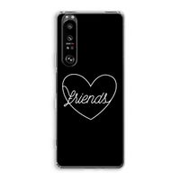 Friends heart black: Sony Xperia 1 III Transparant Hoesje
