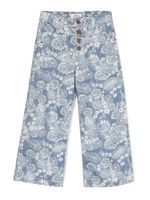 POLO RALPH LAUREN KIDS jean ample à fleurs - Bleu - thumbnail