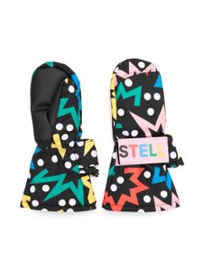 Stella McCartney Kids gants matelassés à imprimé étoiles - Noir