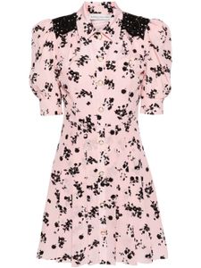 Alessandra Rich robe plissée à fleurs - Rose