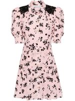 Alessandra Rich robe plissée à fleurs - Rose