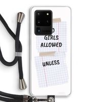 No Girls Allowed Unless: Samsung Galaxy S20 Ultra Transparant Hoesje met koord