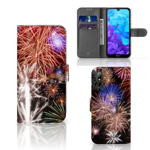 Huawei Y5 (2019) Wallet Case met Pasjes Vuurwerk