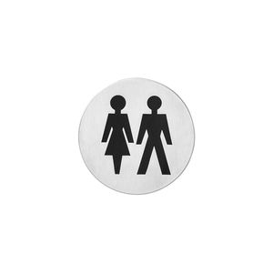 Intersteel Pictogram dames- en herentoilet zelfklevend rond - RVS