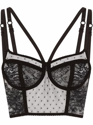 Dolce & Gabbana haut bustier en dentelle - Noir