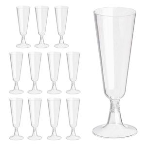 OTIX Kunststof Champagne Glazen - 12 stuks - Herbruikbaar - 150ml - Transparant - Kunststof
