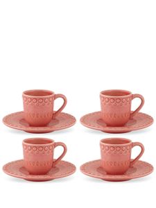 Bordallo Pinheiro lot de quatre tasses Fantasia - Rose