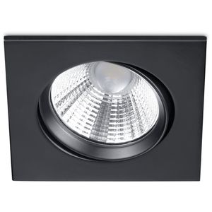 LED Spot - Inbouwspot - Trion Paniro - Vierkant 5W - Dimbaar - Warm Wit 3000K - Mat Zwart - Aluminium - 80mm