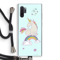 Regenboog eenhoorn: Samsung Galaxy Note 10 Plus Transparant Hoesje met koord