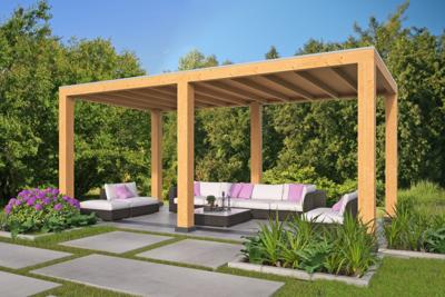 Red Class Wood overkapping Renesse 600x313cm basis incl. Schroefpakket - Bouwpakket- Plat dak- - Tuindeco