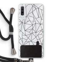 Geometrische lijnen zwart: Samsung Galaxy A70 Transparant Hoesje met koord