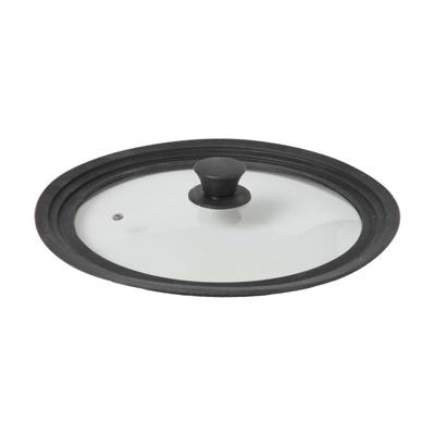 Pannendeksel - universeel - 27,5-30-32 cm - glas - siliconen rand - deksel