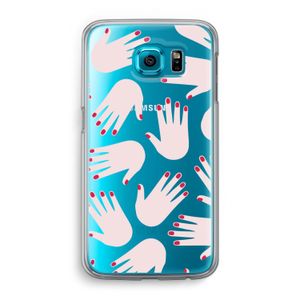 Hands pink: Samsung Galaxy S6 Transparant Hoesje
