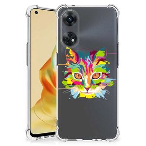 OPPO Reno8 T 4G Stevig Bumper Hoesje Cat Color