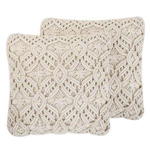 Beliani - ESENKOY - Sierkussen set van 2 - Beige - 50 x 50 cm - Katoen